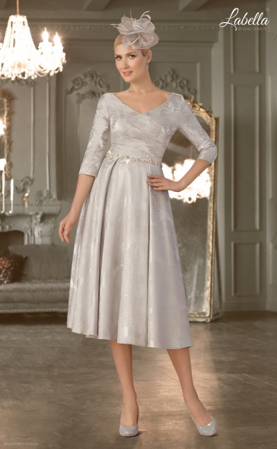 Silver floral Jacquard Dress