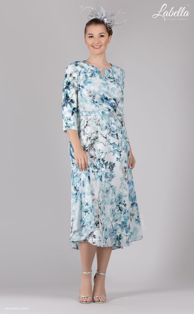 Light Blue Floral Midi Dress | Hadleigh Hats