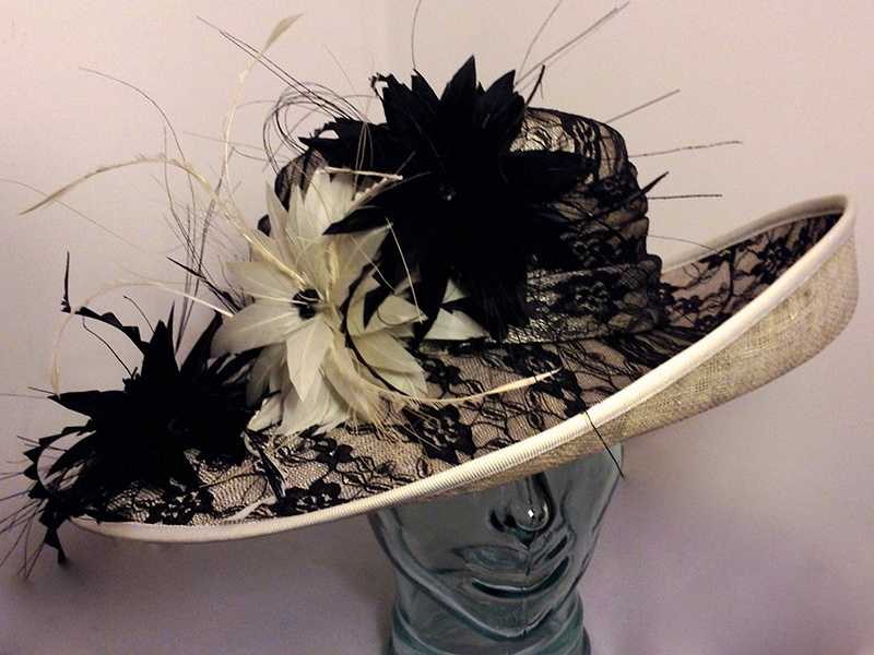 Black and deals ivory wedding hats