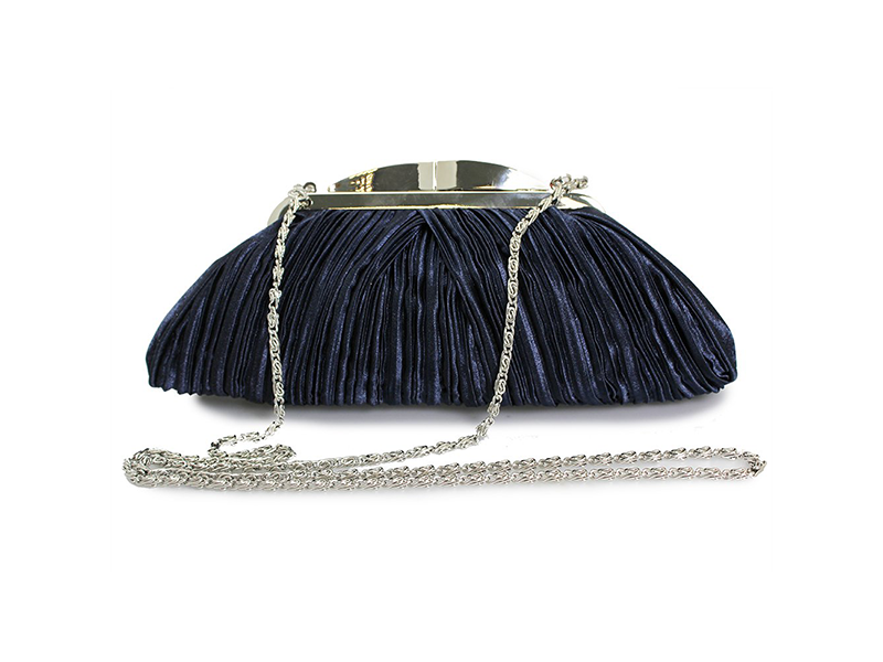 Navy blue satin occasion bag