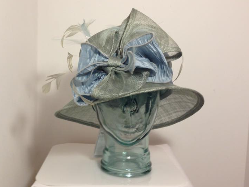 Sage & Blue Silk Bow Hat