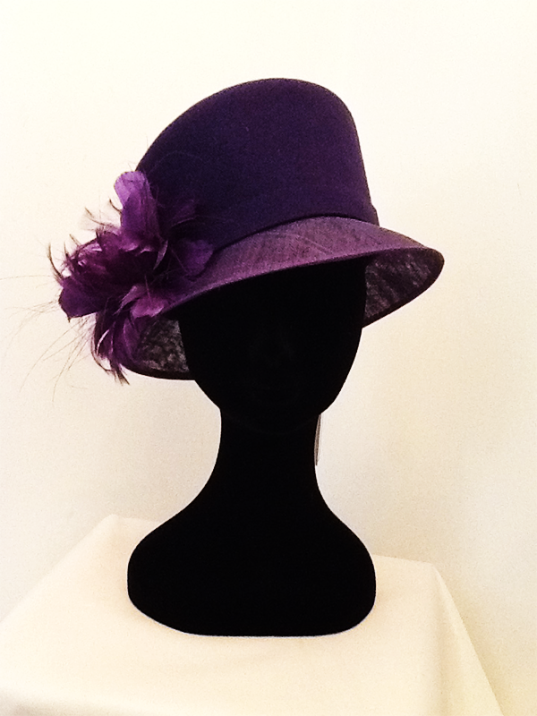 Hat 445 Purple Cloche Style Hat