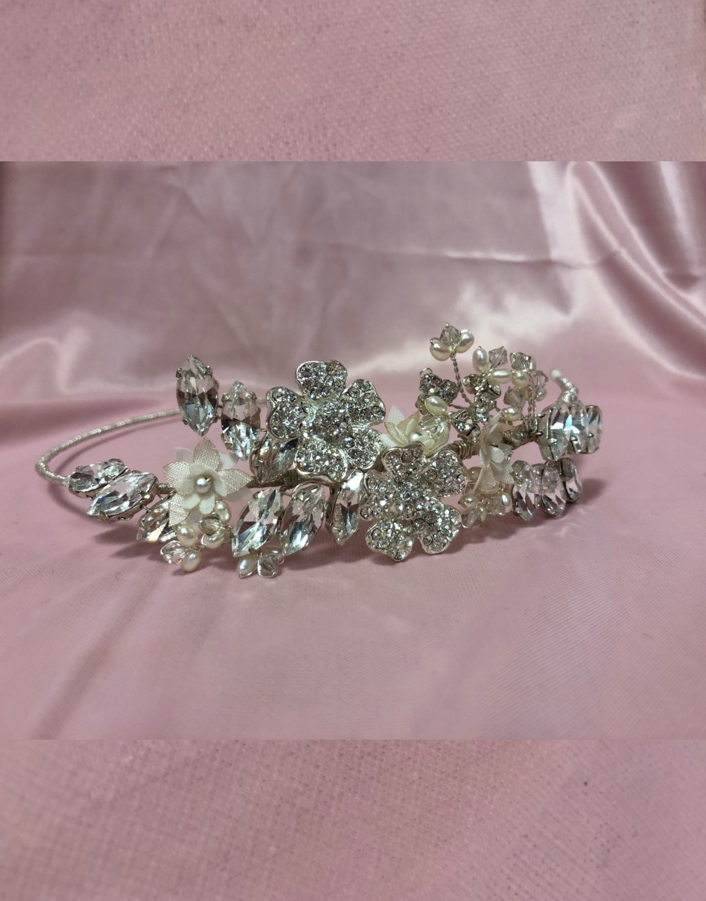 Textured Flower Side Tiara