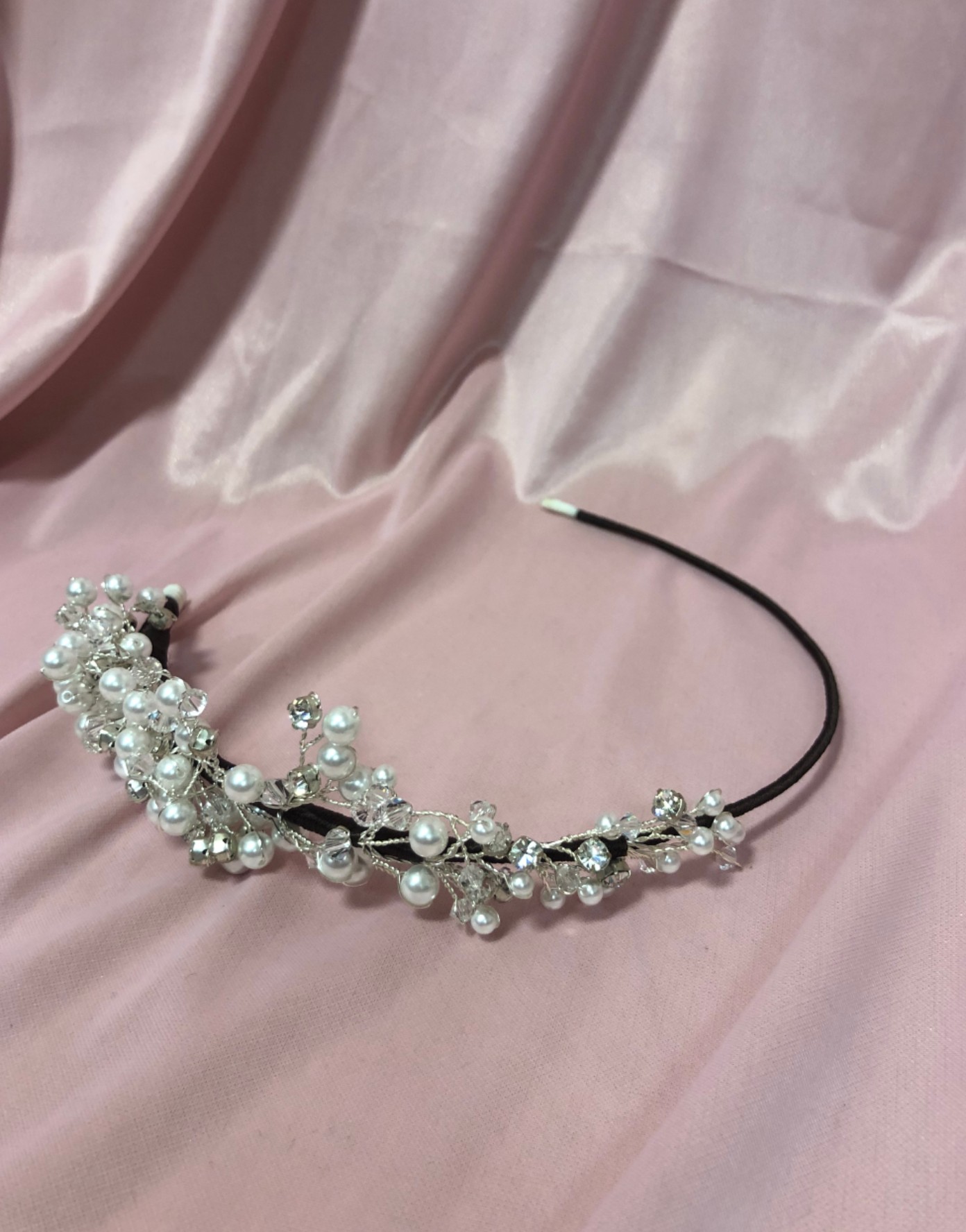 Pearl & Crystal Wire Head Band