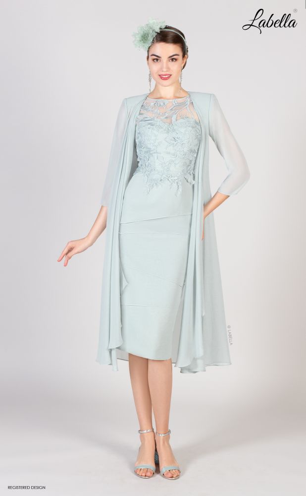 Light Sage Green Chiffon Lace Dress