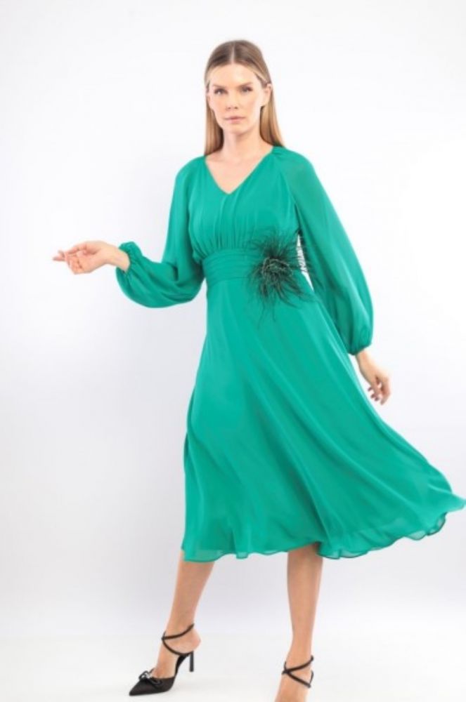 Lizabella Jade Feather Dress