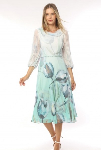 Lizabella Ice Blue Flower Dress