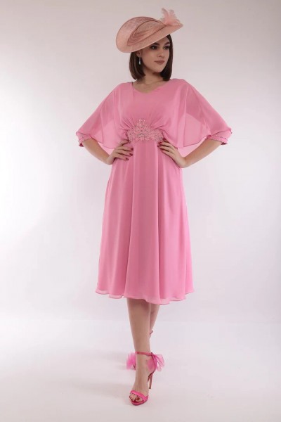 Lizabella Pink Cape Dress